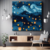 Sky Lanterns Van Gogh Style Paint by Numbers